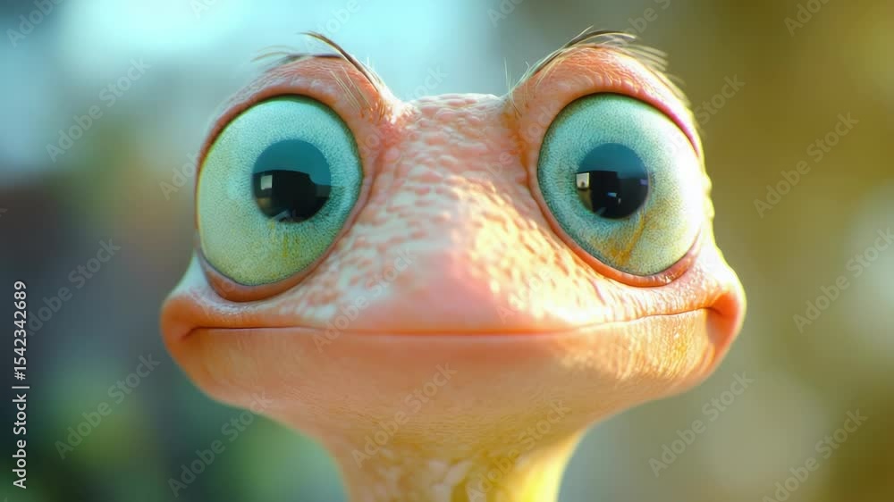 Poster a close-up view of a small, adorable lizard showing its unique features