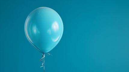 Single Light Blue Balloon on Teal Background