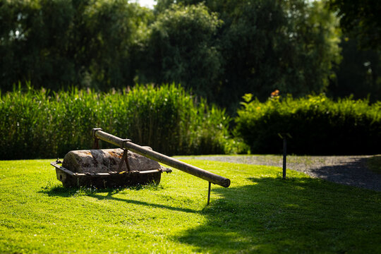 Historical field roller from the 18th and 19th centuries in lamspringe