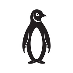 Penguin Silhouette Standing Vector Art Design