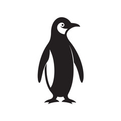 Naklejka premium Penguin Silhouette Standing Vector Art Illustration