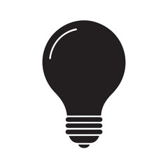 Light Bulb Silhouette Idea Icon Vector Illustration