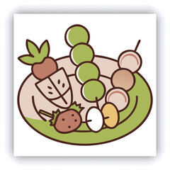 Realistic 3D Icon Cartoon of Flying Fruit Skewers with Pineapple, Grapes, and Kiwi on a Light Pastel Mint Green Background