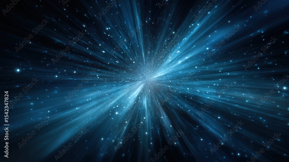 Aufkleber stunning photo of abstract blue light burst with shining sparkle in sky. bright starburst effect. dy
