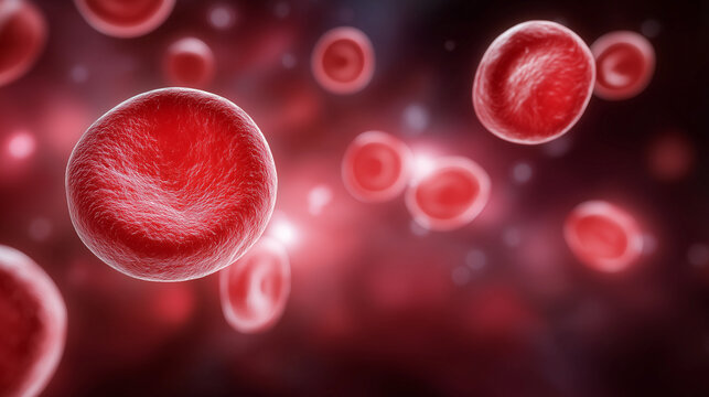 Electron Microscope View of Glowing Red Blood Cells
