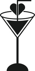Minimalist Martini Glass Silhouette Icon