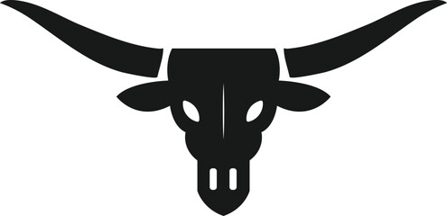 Bull Head Silhouette Vector Black Icon