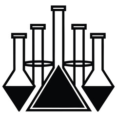 Laboratory Equipment Vector Illustration with Beakers Flasks and Scientific Instruments