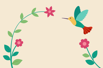 Naklejka premium frame with flowers and birds