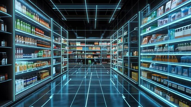 Futuristic Grocery Store: Digital Retail Innovation