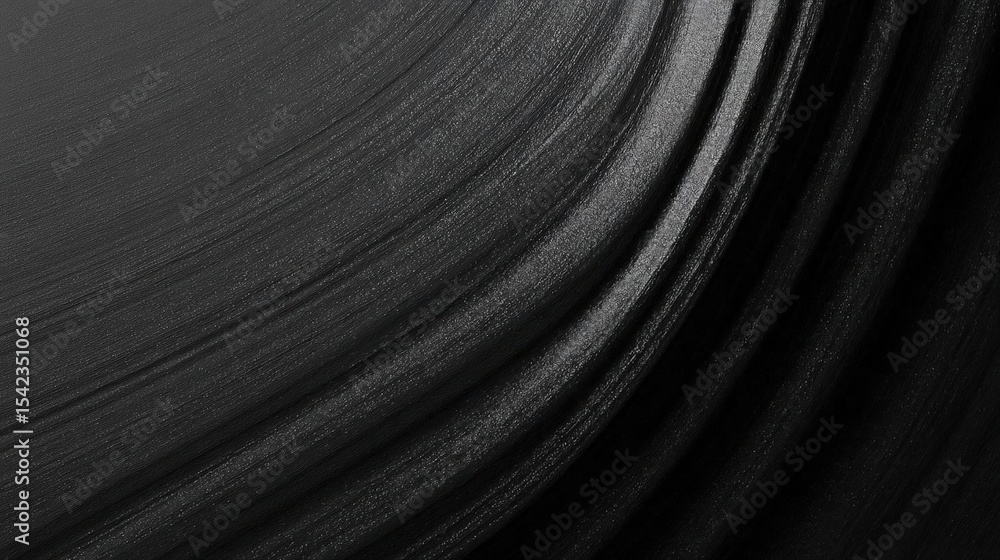Poster close-up of a black fabric with a textured surface. the fabric appears to be made of a shiny, metall