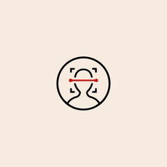 Face id scan icon flat vector design. 