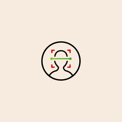Face id scan icon flat vector design. 