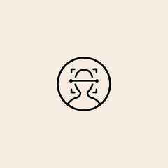 Face id scan icon flat vector design.