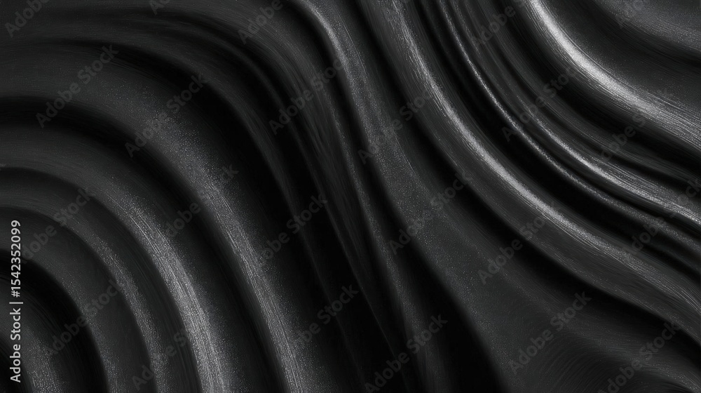 Poster close-up of a black fabric with a textured surface. the fabric appears to be made of a shiny, metall