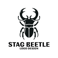 Stag Beetle Vector Logo Design