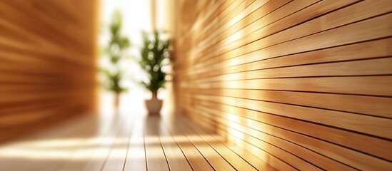 Sunlit Wooden Corridor Interior Design