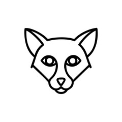 Cute Handmade Fox Face Line Art Animal Illustration Black White Simple Design Graphic