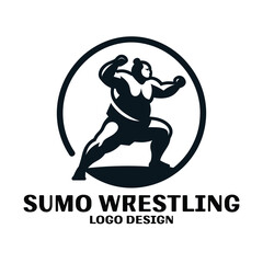 Naklejka premium Sumo Wrestling Vector Logo Design