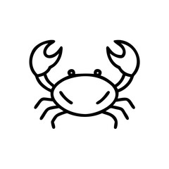 Cute Black Line Art Crab Illustration Simple Handmade Animal Face Design Graphic
