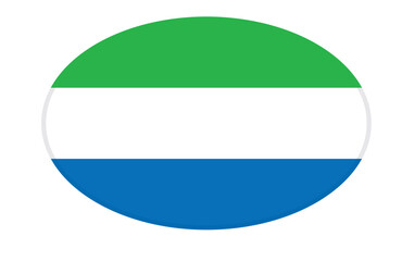 Sierra Leone flag ellipse shaped. vector	