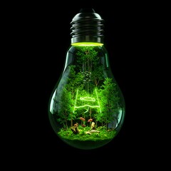 The light blub with forest tree 