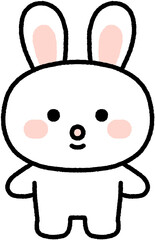 웃고 있는 즐거워하는 토끼 캐릭터 감정 공부 직장인 동물 캐릭터 스티커 일러스트