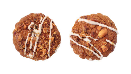 Chocolate chip cookies isolated on transparent background