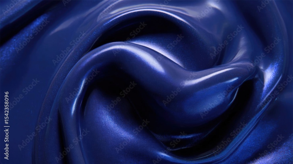 Poster close-up of a dark blue fabric with a smooth and shiny texture. the fabric appears to be made of a s