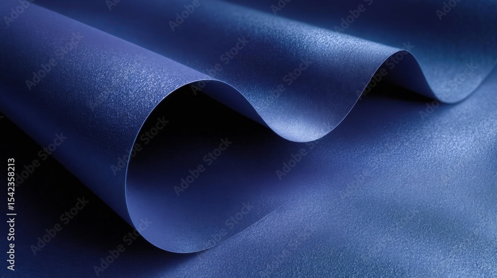 Poster close-up of a dark blue fabric with a smooth and shiny texture. the fabric appears to be made of a s