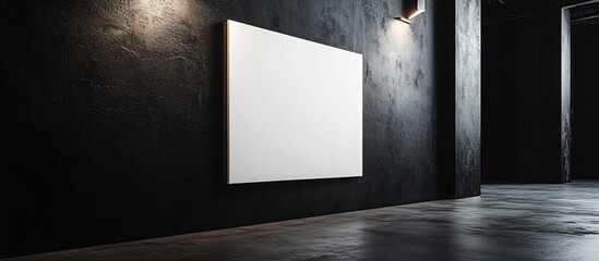 Blank Canvas in Dark Gallery Hallway