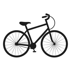 Fototapeta premium silhouette bicycle on white background