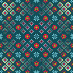 Colorful vintage floral fabric pattern for printing on fabrics, pillows, blankets, scarves.