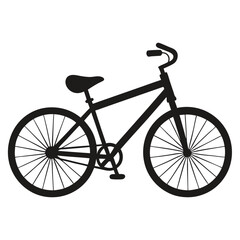 silhouette bicycle on white background
