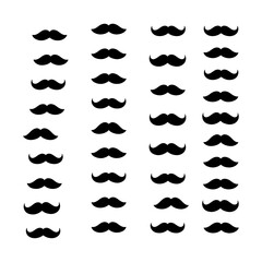 Collection of Mustache Silhouettes  A Diverse Range of  Stylish and Classic Designs for Digital Projects