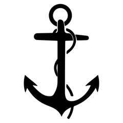 Nautical Anchor Illustration Simple Black Anchor Design for Nautical Themes, Maritime Designs, and Ocean-Inspired Projects