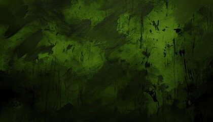 Fototapeta premium dark grunge green texture with dripping paint and abstract brush strokes, perfect for web design, poster background, or branding material