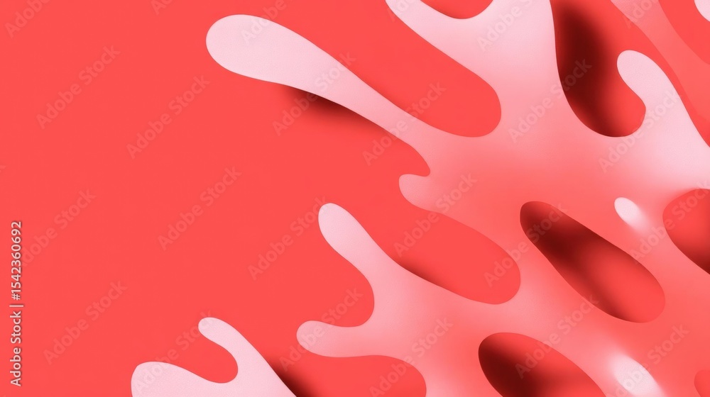 Poster abstract digital art piece with a red background. the background has a gradient effect, with the maj