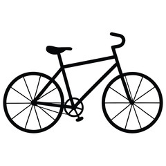 silhouette bicycle on white background