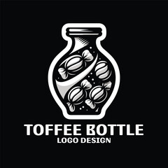 Toffee Bottle Vector Logo Design