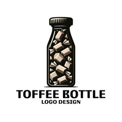 Toffee Bottle Vector Logo Design