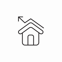 home price increase icon sign vector