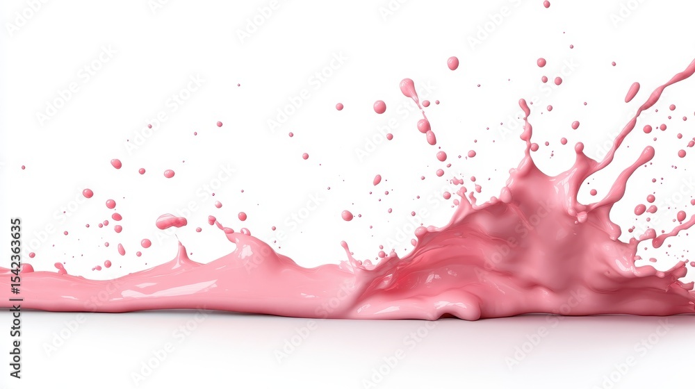 Poster an eye-catching splash of pink paint dynamically bursts into the air, creating a visually striking i