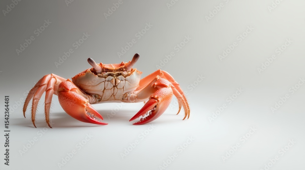 Poster this stunning image features a vibrant crab prominently displaying its large claws, highlighting its