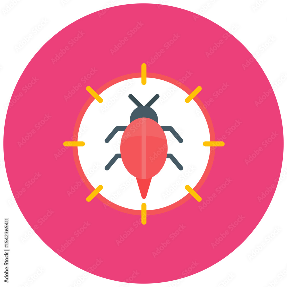 Poster bug tracking icon vector image. can be used for game development.