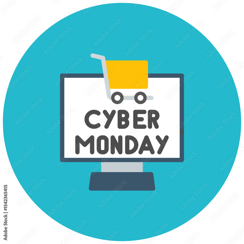 Poster cyber monday sale icon vector image. can be used for game development.