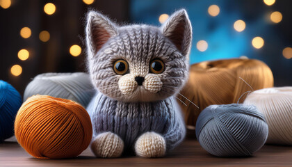 Gray Cat with Big Eyes