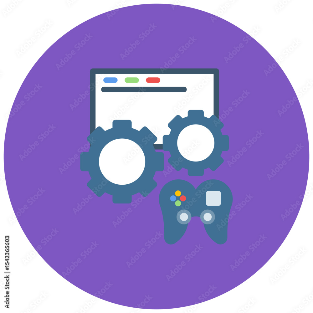 Poster game engine icon vector image. can be used for game development.