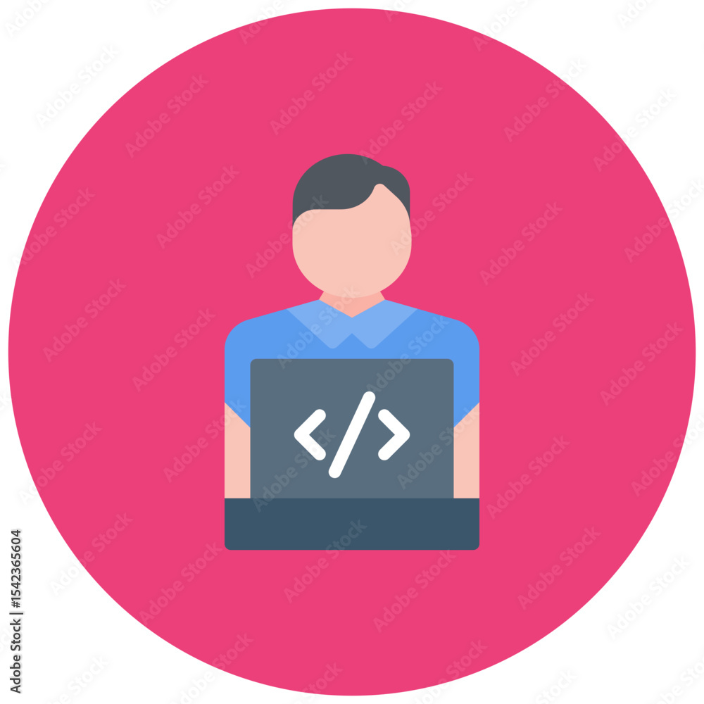 Poster game developer male icon vector image. can be used for game development.