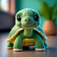 Wool Turtle &ndash; Handmade Yarn Animal Figure